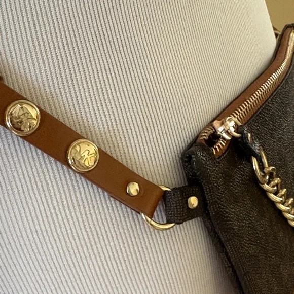 Michael Kors Collection Black and Gold Crossbody Bag - Picture 2 of 10